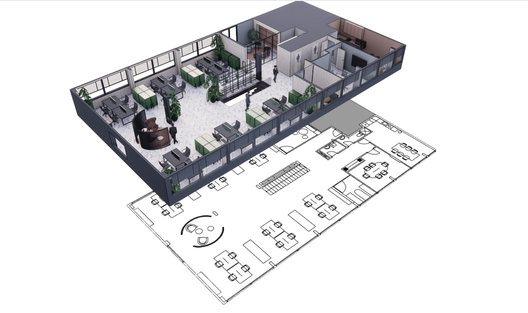 Kontorlokaler — 3D-planløsning